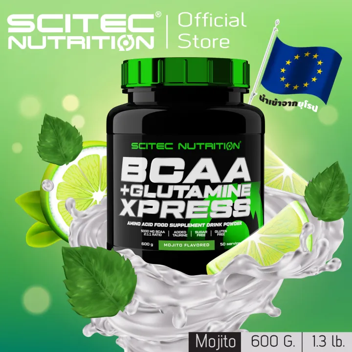 scitec-nutrition-bcaa-glutamine-mojito-600g-กรดอะมิโน-บีซีเอเอ-กลูตามีน-รสโมฮิโตะ