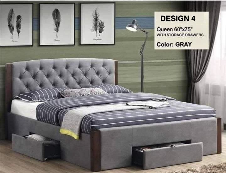Upholstered Queen Size Bed Frame with foam and FREE ASSEMBLE Lazada PH