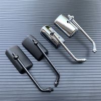 10Mm Retro Rectangle Metal Motorcycle Rearview Side Mirrors Chrome Universal For Honda Retroviseur Motorcycle Essories