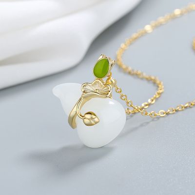 【CW】 VENTFILLE Gold Color Hetian Necklace for Gourd Banquet Ｈappiness Jewelry Dropshipping Wholesale