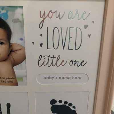 Baby Kids Birthday Gift Newborn Hand and Foot Print Ornaments 12 Months Photo Frame with Craft Ink Pad Home Decoration