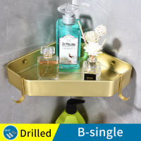 gold Bathroom shelf corner storage rack screw free installation wall mount basket toilet shower shampoo holder organizer