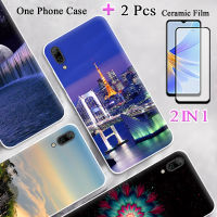 2 IN 1สำหรับ Huawei Y7 Pro เคสโทรศัพท์2019พร้อมที่ป้องกันหน้าจอฟิล์มกันรอยกันกระแทกโค้ง