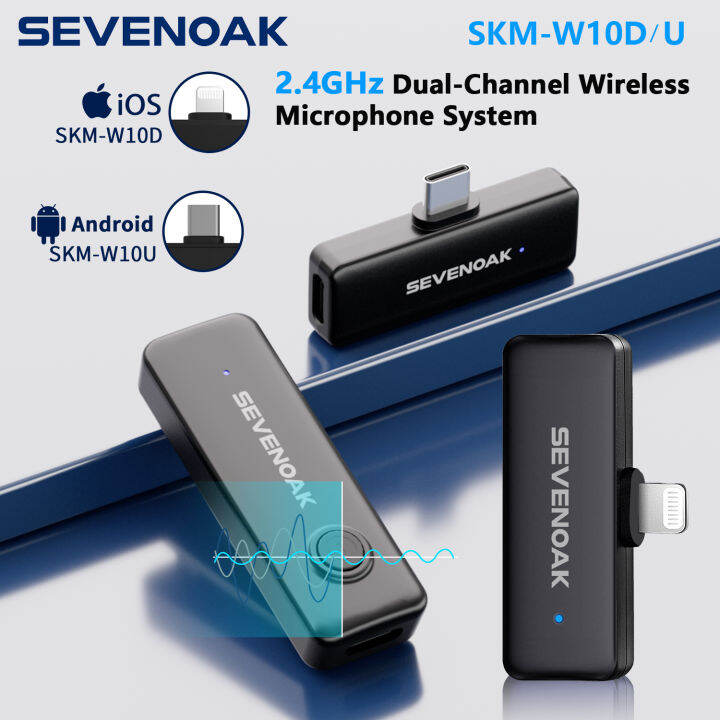 Sevenoak SKMW10 2.4GHZ Wireless Lavalier Microphone USBC Wireless Clip on Mic Lightning