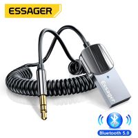 Essager ดองเกิ้ลอะแดปเตอร์บลูทูธ Aux USB ถึง3.5Mm ช่องรับสัญญาณเสียงรถแจ็คชุดแฮนด์ฟรีบลูทูธ5.0สำหรับตัวรับสัญญาณ BT