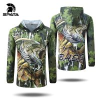 【YF】 SPATA New BASS Fishing t Shirts Anti-UV Sun Protection Long Sleeve Men Breathable Camouflage Sets Shirt Clothing Clothes