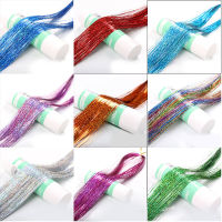 100cm Colorful Shiny Hair Tinsel Rainbow Women Silk Glitter Hair Extension Accessories Twinkle Sparkle Hair Dazzles for Braiding