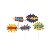 [Foocome]Superhero Cupcake Toppers Super Hero Party เค้กวันเกิด Topper Party Supplie-25