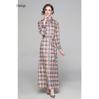 Womens Floral Vacation Maxi Dress Shirt Collar Bow Belt Lace Up Long Sleeve Flower Printed Beach Pleated Vestidos