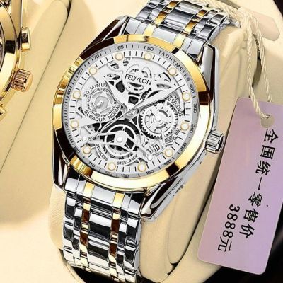 【Hot seller】 Switzerland imported hollow automatic mechanical watch luminous disk surface waterproof mens high-end domineering brand-name