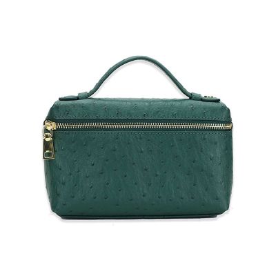 New Fashion designer handbag embossed ostrich leather portable bag small clutch bag lady hand bag purse