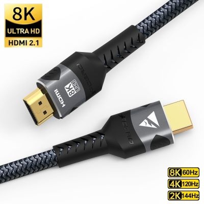8K HDMI-Compatible Cable 8K 60Hz 4K 120Hz 48Gbps HDMI 2.1 Cable eARC HDR10 HDMI Splitter Cable for Amplifier Laptop TV box PS5