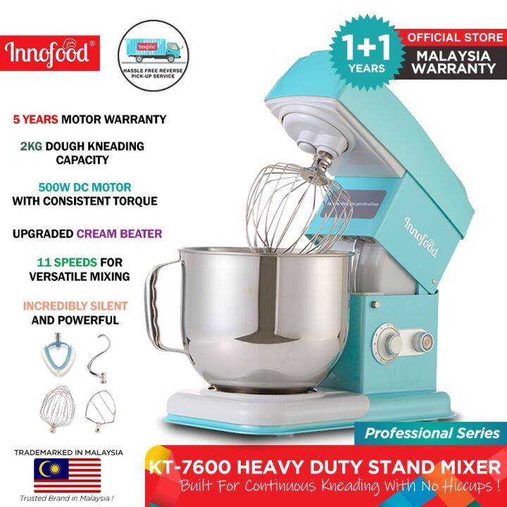 Mixer Innofood Heavy Duty Professional Silent Stand Mixer Jade Blue