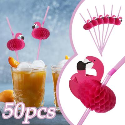 Flamingo Juice Drink Straw Eco-Friendly Material Biodegradable Convenient For Various Home Suitable Office To Beverages Reusable Carry Leak-Proof Design And J3K1