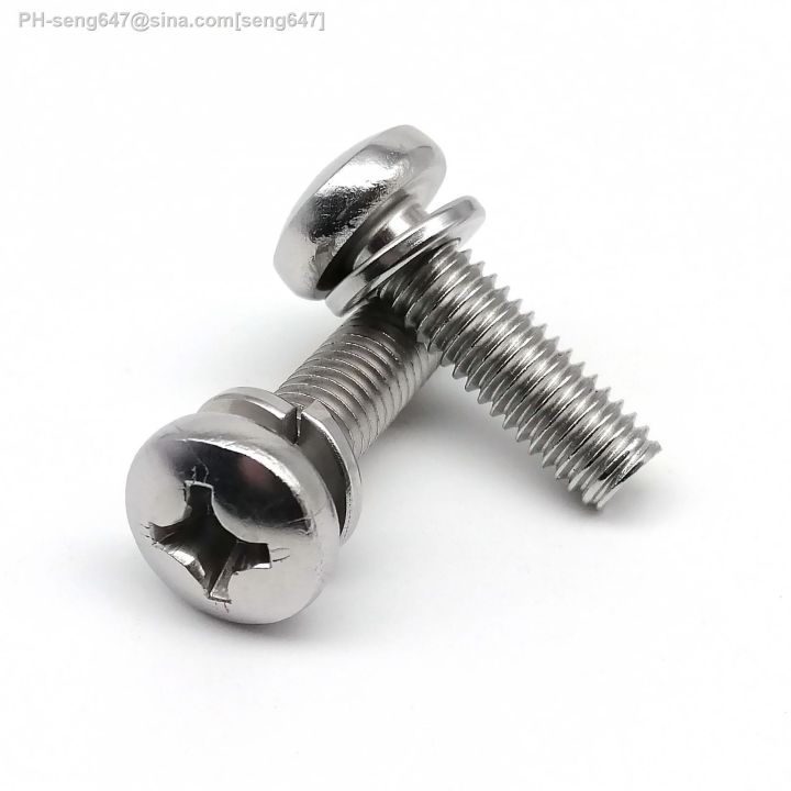 m1-6-m2-m2-5-m3-m4-m5-m6-304-stainless-steel-cross-round-phillips-pan-head-sem-screw-spring-washer-elastic-gasket-assemble-bolt
