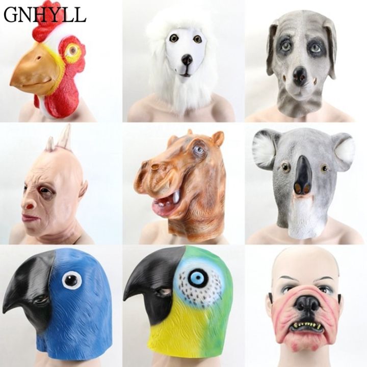 gnhyll-หน้ากากสัตว์ยูนิคอร์นสำหรับปาร์ตี้น้ำยางมาส์กสัตว์รูปนกแก้วสุนัขและฮิปโปปาร์ตี้หน้ากากฮาโลวีน