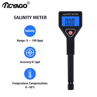 ความแม่นยำสูงRCYAGOเครื่องวัดสารละลาย0-199.9pptเครื่องทดสอบเกลือATCสำหรับเครื่องดื่มอาหารน้ำFarmland