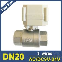 TF20-S2-A AC/DC9-24V 3 Wires Electric Ball Valve BSP Or NPT Thread Stainless Steel 2-Way 3/4" (DN20) Actuated Valve