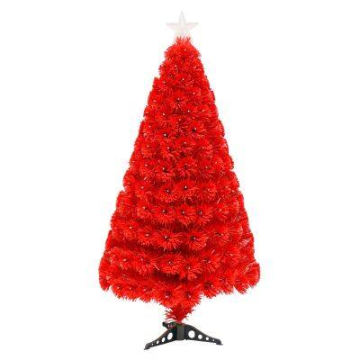 [COD] Cross-border decorations 60-300cm tree dynamic red fiber optic led light