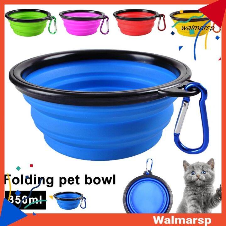 2 in 1 Portable Travel Collapsible Pet Dog Bowl Water Food Feeding Cup