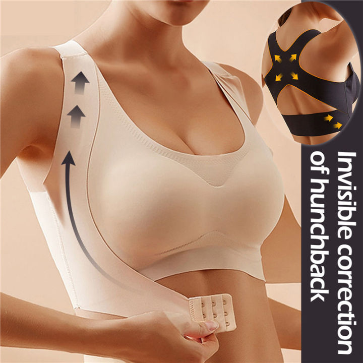 Cyprus Large Size Thin Bra Fixed Full Cup Seamless Front Buckle Adjustable  Correction Underwear Women's Wireless Push up Underwear