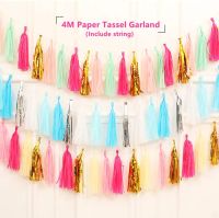 พู่กระดาษ พู่ตกแต่ง พู่กระดาษตกแต่ง พู่ลูกโป่ง พู่ปาร์ตี้ พู่ 20Pcs DIY Tissue Paper Tassel Tinsel Party Garland  for Baby Shower Birthday Congratulations