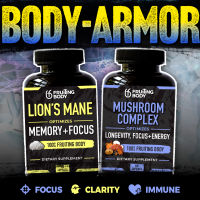 ?Mushroom Body Armor Pack ?️ Value Pack x2 Bottles ??  แคปซูลเห็ดหัวลิง Lions Mane &amp; 5 Mushroom Complex  ? 1 or 2 Month Supply (60 or 120 Capsules)
