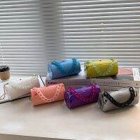 【YD】 Fashion Marbling 2021summer Girls Chain Small Shoulder Dinner Makeup Cylindrical Evening