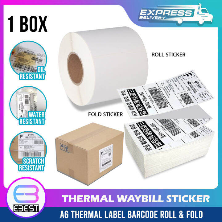 Box A Waybill Sticker Pcs Roll Fold Triple Proof Oil Scratch Water Thermal Label