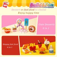 Qman Bricks Set Mini Food Toys DIY Building Blocks Food Burger  Architecture Children Toys Toys Parts City Gifts For Children