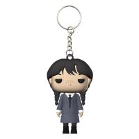 TV Series Addams Character Figure Keychain Doll American Funny Anime Movie Addams Little Girl Figure PVC Doll Keychain Gifts presents