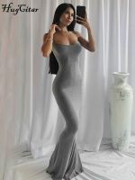 【YF】 Hugcitar Satin Slip Sleeveless Backless Slim Sexy Maxi Dress 2022 Spring Women  Party Y2K Concise Bodycon Elegant Clothing