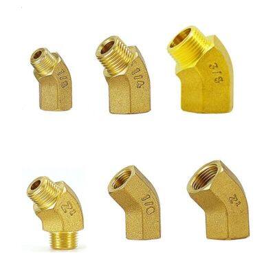 【CW】 1/8 quot; 1/4 quot; 3/8 quot; BSPP Female Male Thread Brass 45 Degree Elbow Pipe Fitting Coupler Connector Adpater