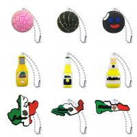 1PCS PVC Hot Sale Mexican Style Metal Ball Chain Car Key Pendant Fashion Design Jewelry Charms Trinkets Party Supply Kids Favor