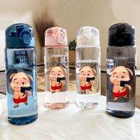 The new large-capacity sports water cup portable hand-held direct drinking pig man cartoon animation cup plastic student