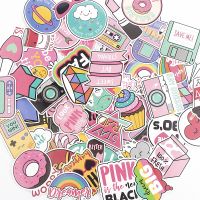 60pcs Girl Series Pink Luggage Stickers Skateboard Car Laptop DIY Decals Decor Ornaments Set Hot