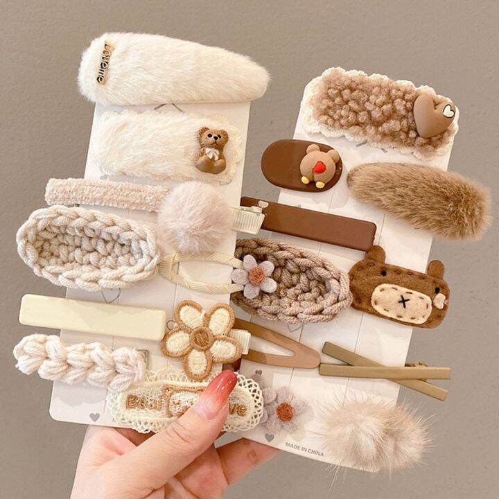 10pcs-set-winter-cute-kawaii-bows-crown-hair-pin-clip-kids-plush-bobbles-hairpins-barrettes-headwear-for-girls-women-accessories