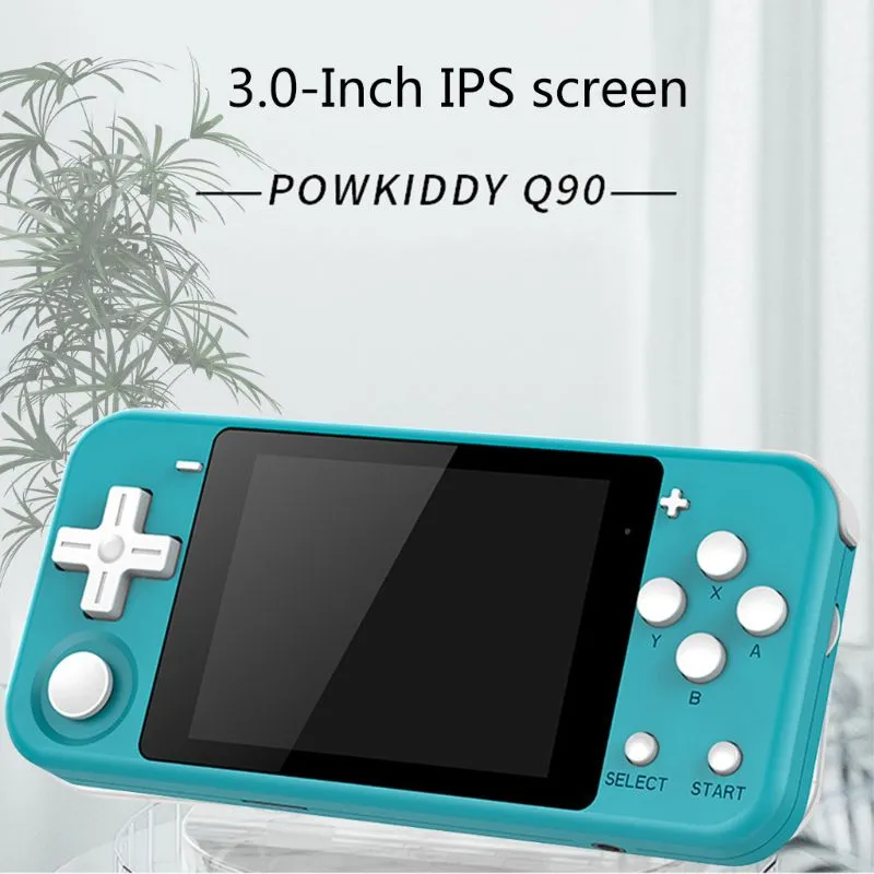 Powkiddy Q90 Retro Game Console 3-inch IPS screen Nostalgic retro mini  handheld game console 64G 10000 Games kids gift