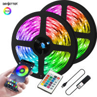 DAYBETTER RGB 5050 Led Strip Lights Bluetooth App Control 5V USB Led Lights Flexible Ribbon Tape for Backlight Gaming Room