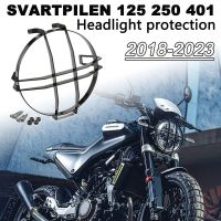 สำหรับ Husqvarna Svartpilen 401 125 200 250 Vitpilen 401ไฟหน้ารถจักรยานยนต์หลอดไฟหน้าฝาครอบป้องกันอุปกรณ์ปกป้องป้องกัน