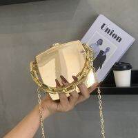 [COD] Personalized box bag female 2022 glossy chain hand-held texture Messenger square