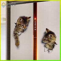 VHGG 3PCS 3D Home Decor Animal Bathroom Toilet Seat Decals Refrigerator Sticker PVC Wallpaper Cat Stickers