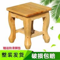 [COD] bench stool solid chair adult square wooden low shoe changing high stool