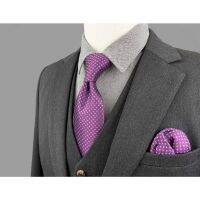 ✼►▤ Purple Dots Mens Neckties Set Silk Extra Long Bow Tie Pre-Tied Boys Necktie Tie for Kids