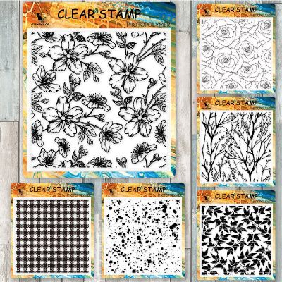 Vintage background Transparent Clear Silicone Stamps DIY Scrapbooking Material Embossing Decoration Card Rubber Stamp 14*14cm  Scrapbooking