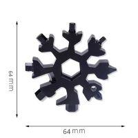 ประแจอุปกรณ์กระเป๋าเอนกประสงค์เกล็ดหิมะแบบพกพาขนาด18นิ้วของแท้100% นิ้วประแจหกเหลี่ยมออกค่ายได้หลากหลายแหวนพวงกุญแจกุญแจสำหรับทำกิจกรรมกลางแจ้ง