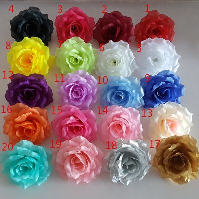 [AYIQ Flower Shop] 50ชิ้น10ซม. 21สีผ้าไหมกุหลาบหัวดอกไม้ประดิษฐ์สำหรับ DIY งานแต่งงานผนังพื้นหลังช่อตกแต่งเทศกาลผู้ผลิต
