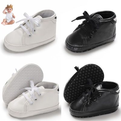 2023 Newborn Baby Shoes Boy Cartoon Sports Casual Shoes First Walk White Baptism