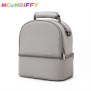 Thời Trang Cách Nhiệt Hai Lớp Gói Màu Trơn Dung Tích Lớn Túi Mommy Bag Du