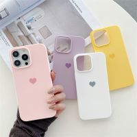 สีลูกอมเลิฟ[Fast]โทรศัพท์รูปหัวใจสำหรับ Iphone 14 13 12 Mini 11 Pro XS Max 8 7 Plus X XR SE 2 3ฝาหลัง TPU แบบนิ่ม